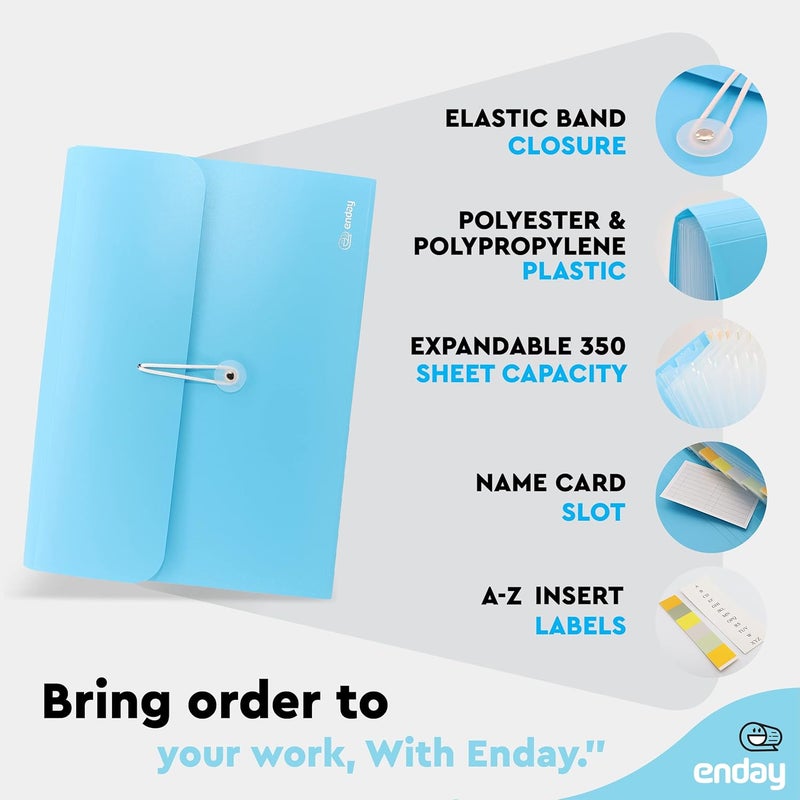 Enday Accordion File Organizer 13 Pocket Expanding File Folder with Labels, Accordion File Organizer Letter Size Letter A4 Paper for Receipts, Bills and Documents 13" x 9.5” –by - Image 3